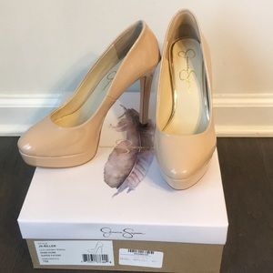 Jessica Simpson Nude Patent Leather Platform Heel